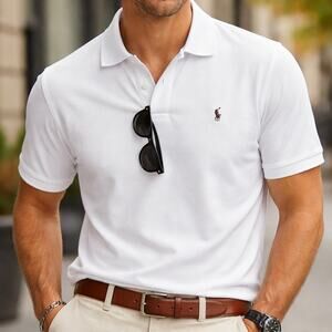Polo Ralph Lauren Classic Fit 100% Cotton Casual‎ Polo Shirt Men’s White 2XL